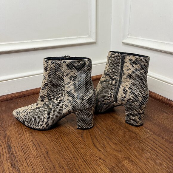 Seychelles Neutral snake skin heeled boots size 7.5 - Picture 4 of 6